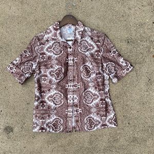 Vintage 1970s Brown Crop Buttondown